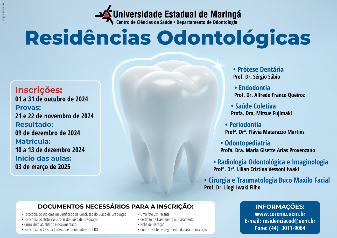 Cartaz Seleção Residências Odontológicas 2024-2025